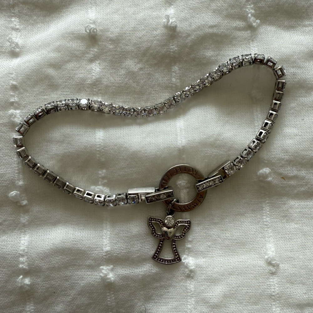 Silver Bracelet with Toggle Clasp Bracelet with Angel
